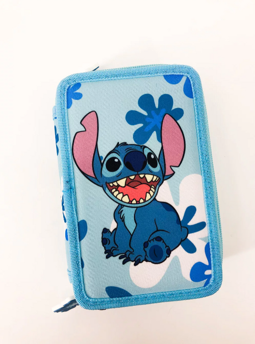 Kék Stitch 3 emeletes töltött tolltartó