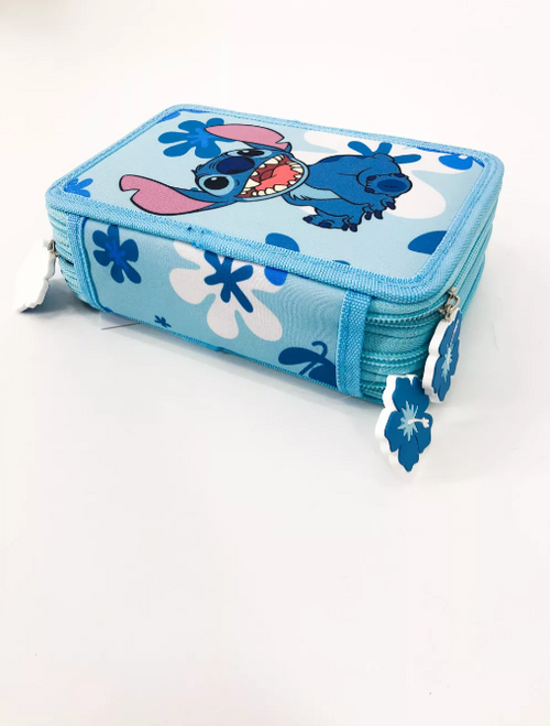 Kék Stitch 3 emeletes töltött tolltartó