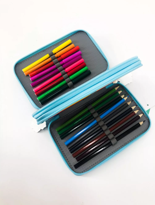 Kék Stitch 3 emeletes töltött tolltartó