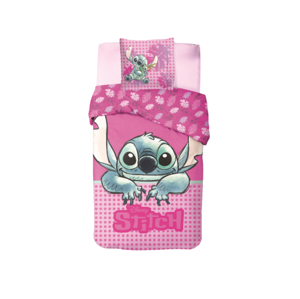 Lilo & Stitch rózsaszín pamut ágynemű