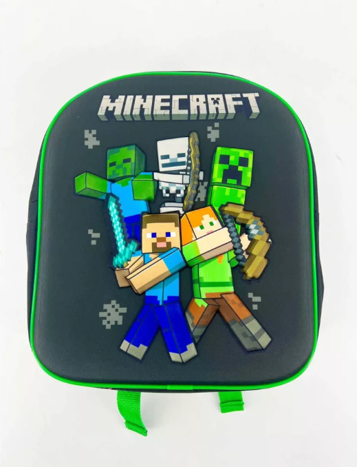 Minecraft fiú 3D fekete ovistáska